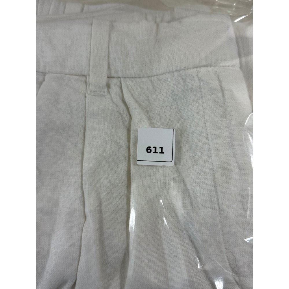 Abercrombie Fitch Womens S White Linen Blend Wide Leg Pants Coastal Minimalist - Picture 8 of 9